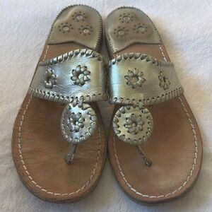 Jack Rogers Metallic Gold Leather Sandals